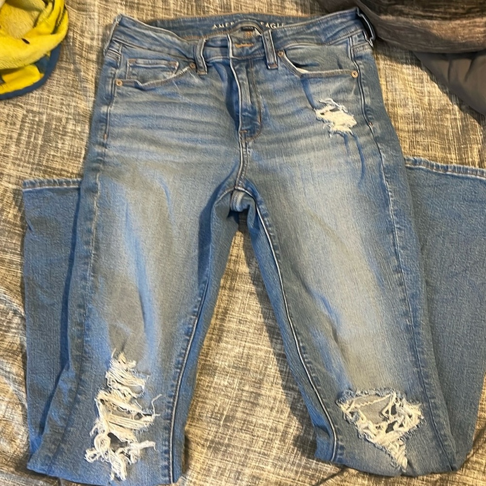American Eagle High Rise Skinny kick bootcut jeans